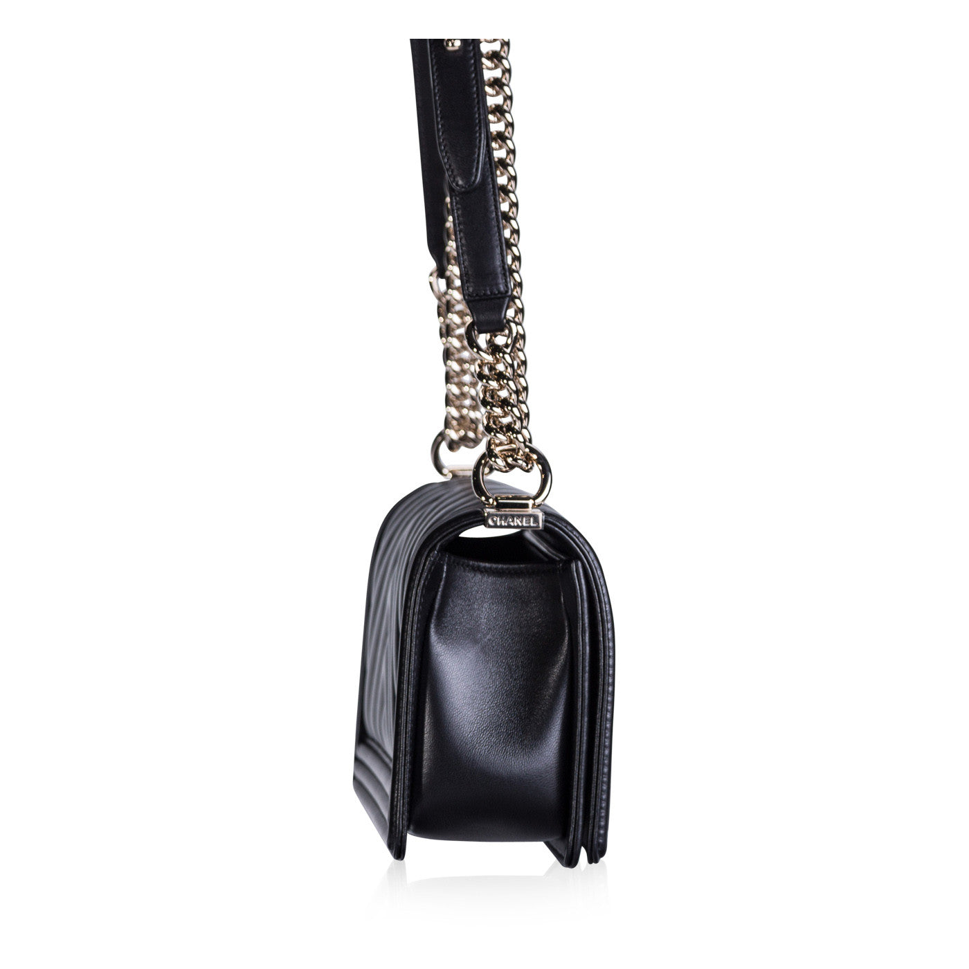 Chanel Boy Bag Lambskin Black Shoulder Bag Style 56