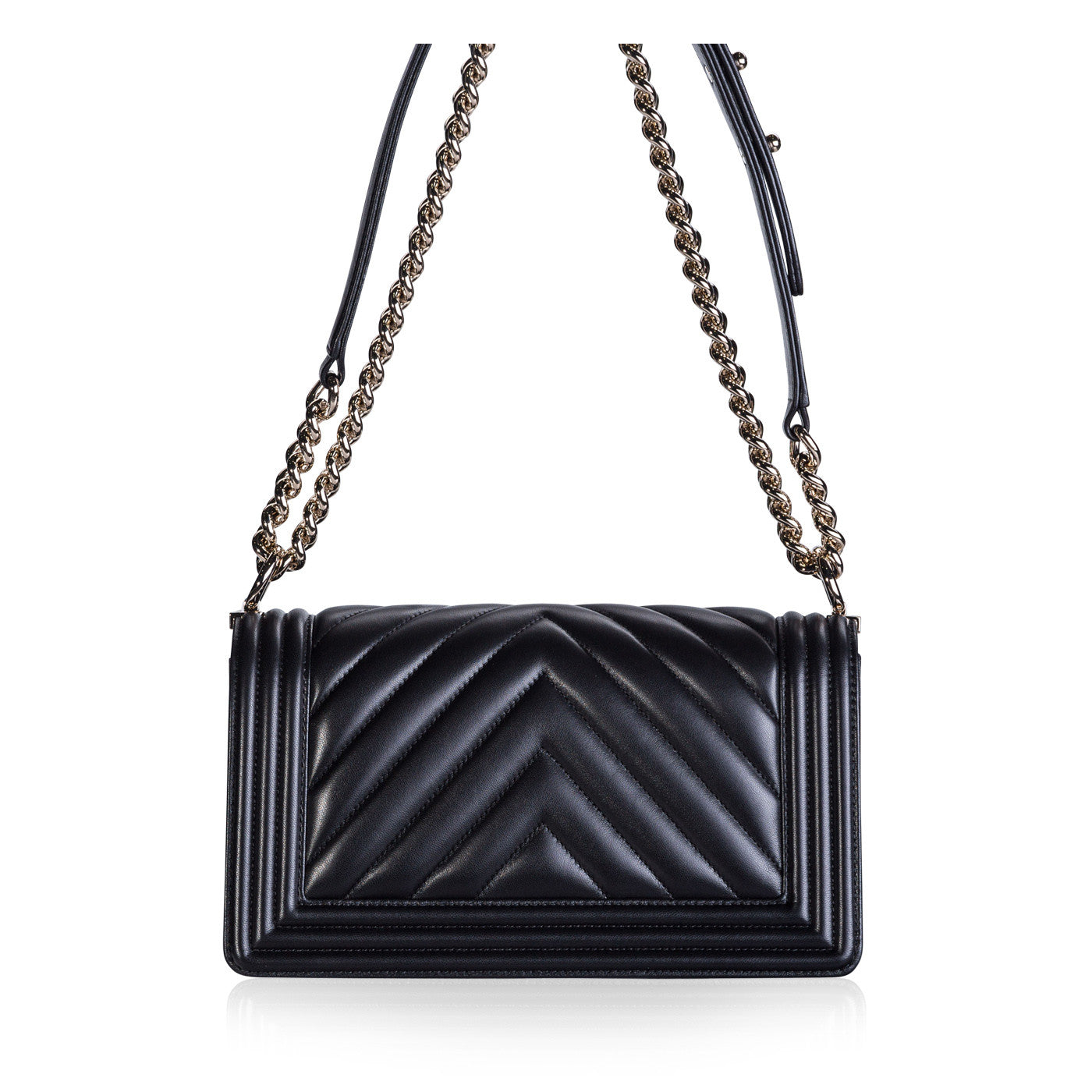 Chanel Boy Bag Lambskin Black Shoulder Bag Style 56