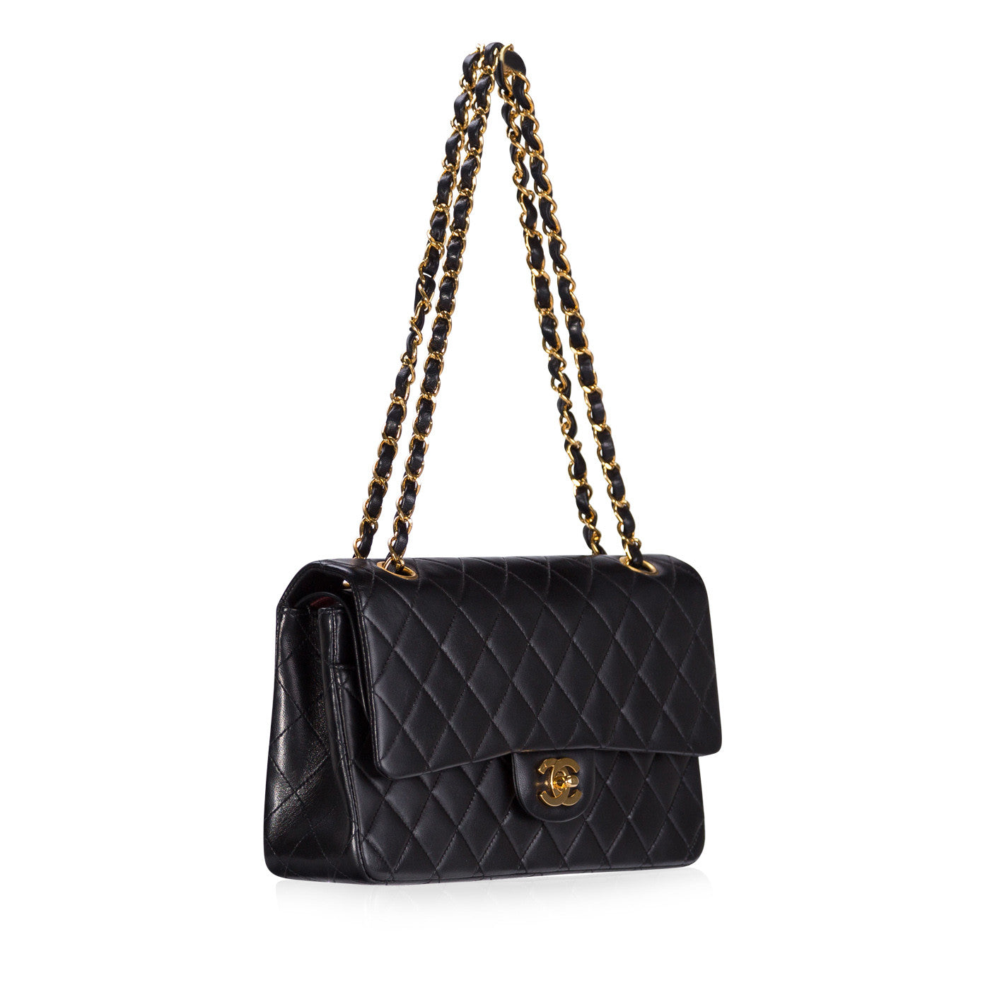 Chanel Classic Flap Lambskin Black Shoulder Bag Style 26