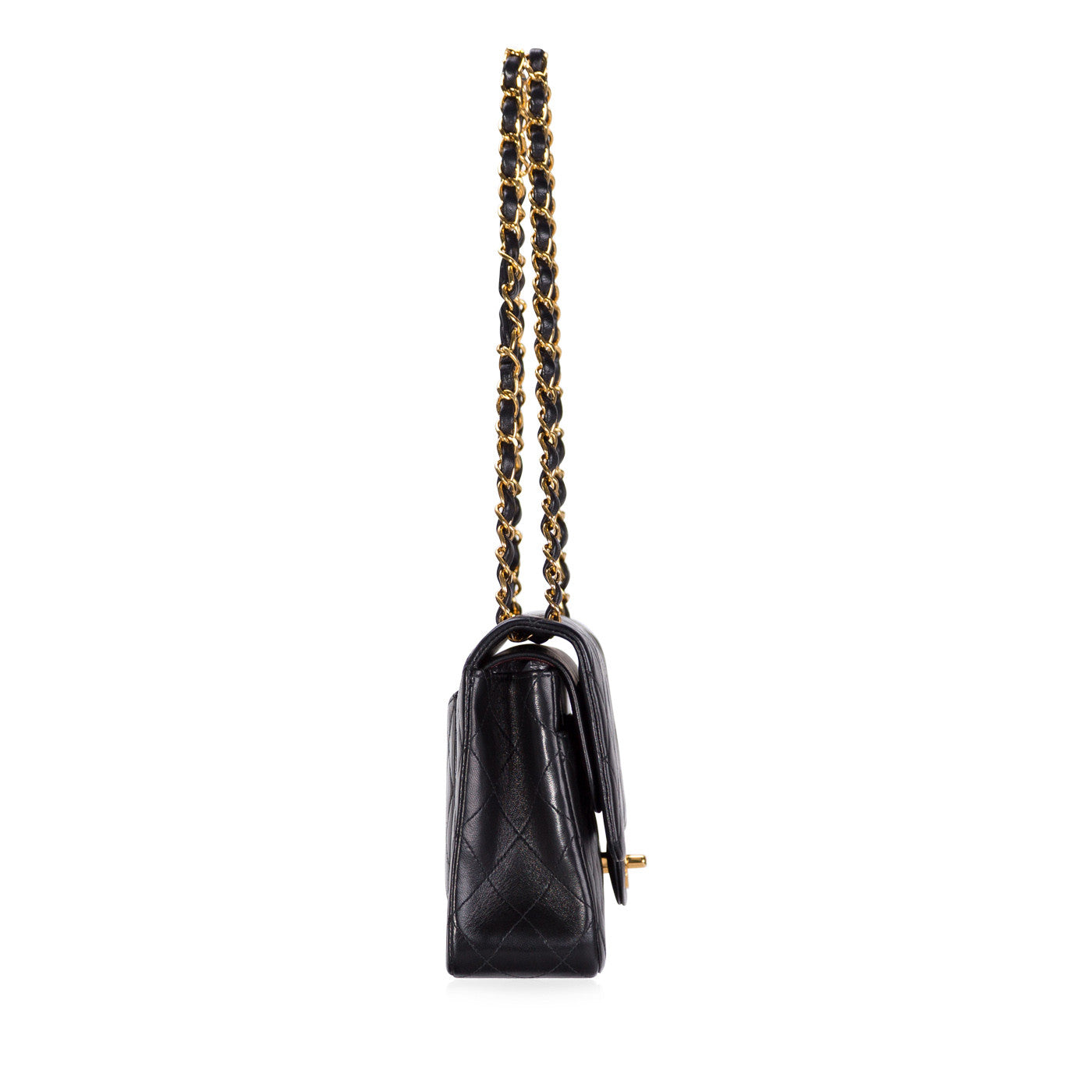 Chanel Classic Flap Lambskin Black Shoulder Bag Style 14