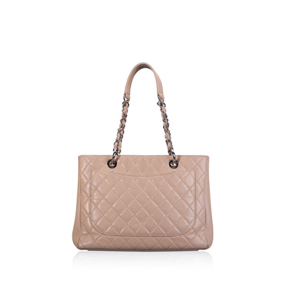 Chanel Classic Flap Leather Silver Tote Bag