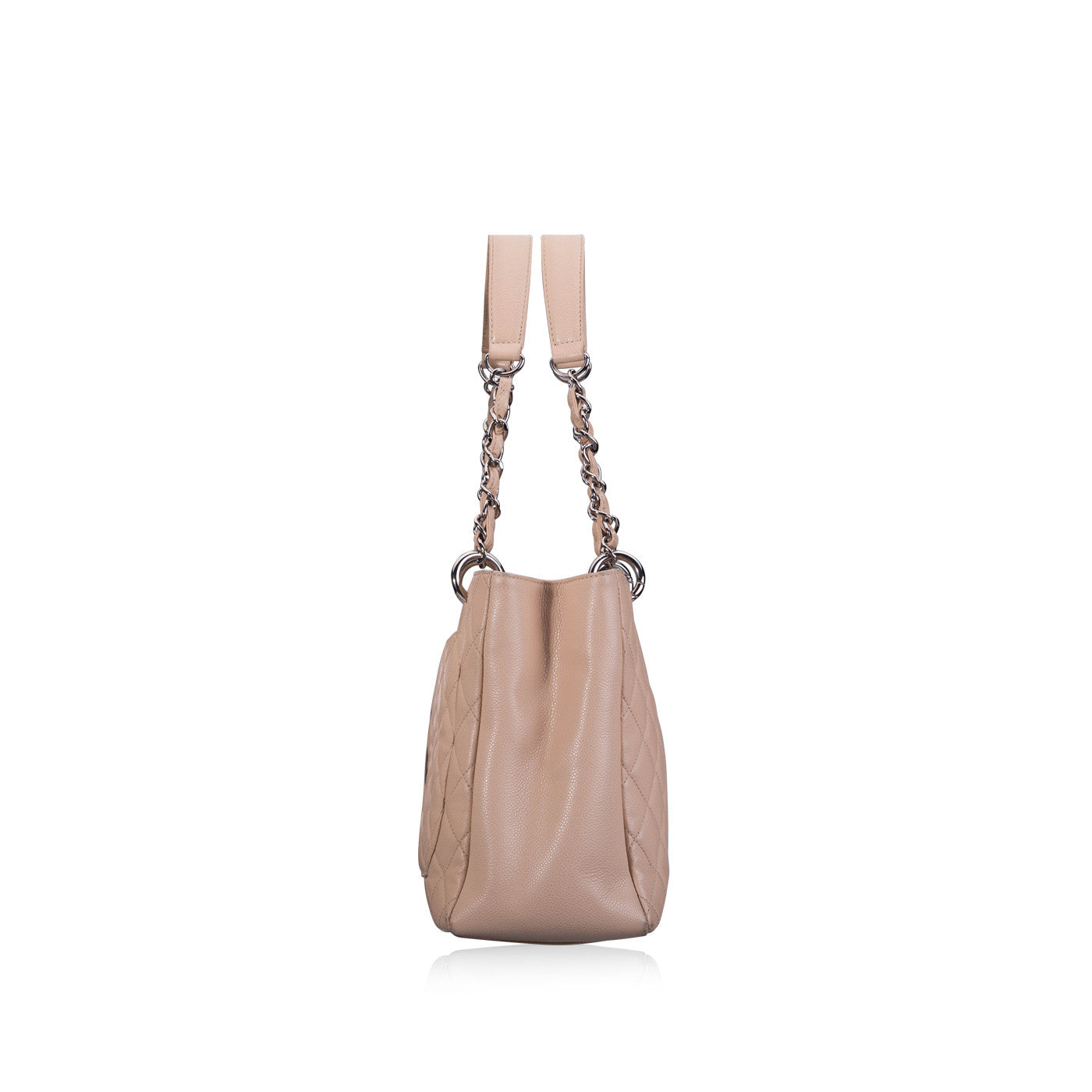 Chanel Classic Flap Leather Silver Tote Bag