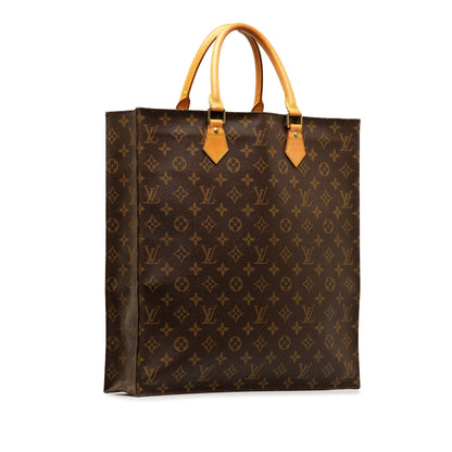 Brown Louis Vuitton Monogram Sac Plat Tote Bag