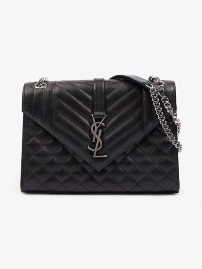 Saint Laurent Envelope Black Calfskin Leather Medium