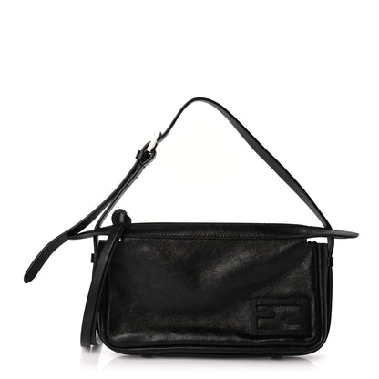 Fendi Vitello Mini Simply Fendi Shoulder Bag Black