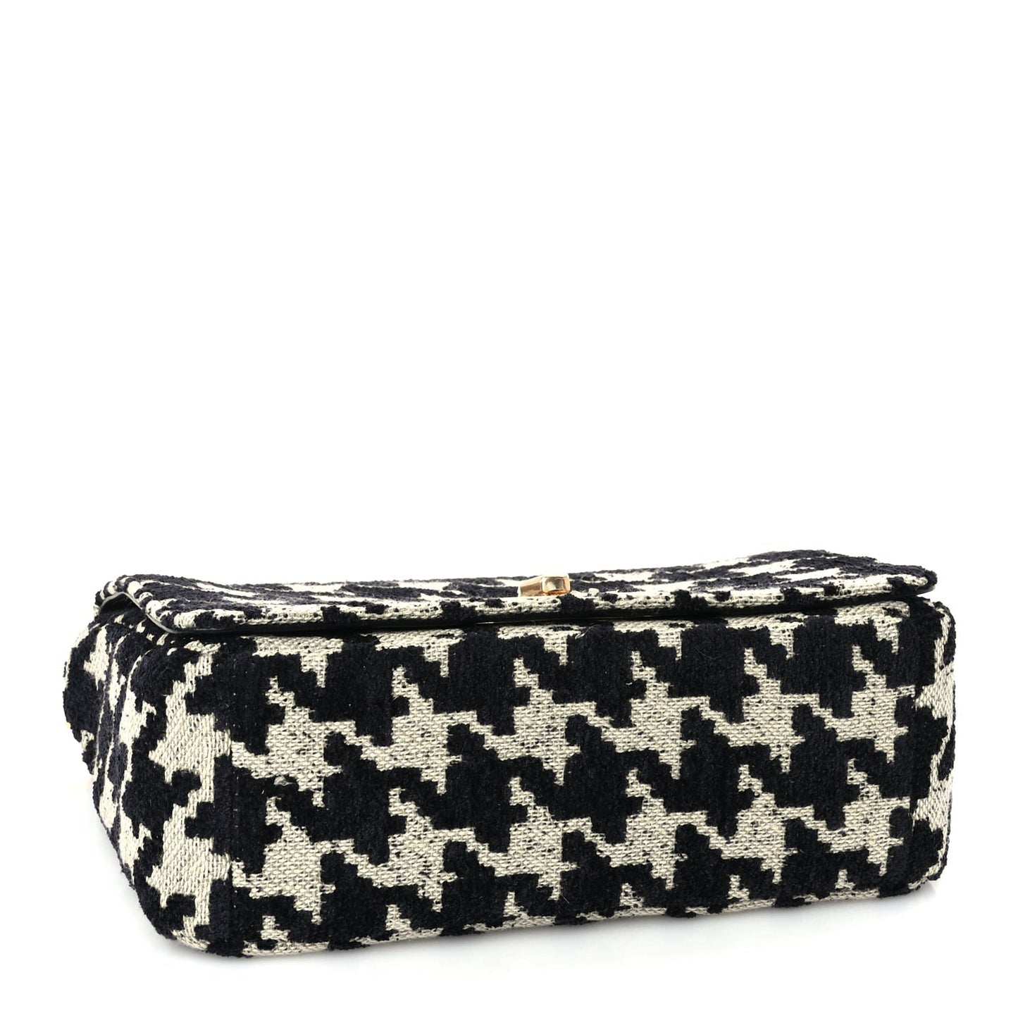 Christian Dior Technical Canvas Macro Houndstooth Medium Caro Bag Black White