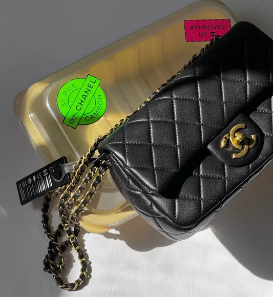 Chanel Lambskin Black Shoulder Bag Style 14