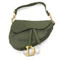 Christian Dior Handbag canvas khaki Oblique SADDLE saddle bag embroidered Women
