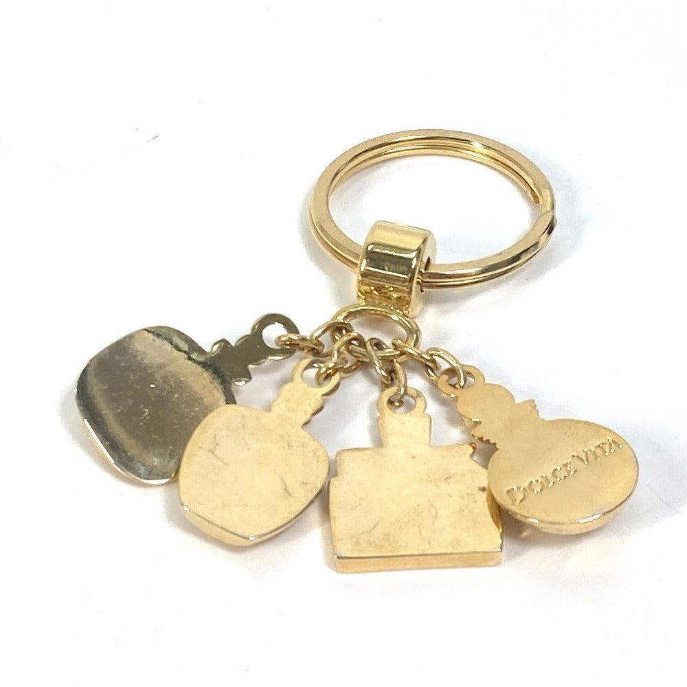 Christian Dior key ring Gold Plated gold Perfume Bag charm Women