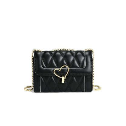 Chanel Bags Women Bag Winter Online Influencer Diamond Chain Metal Heart Shoulder Messenger Bag