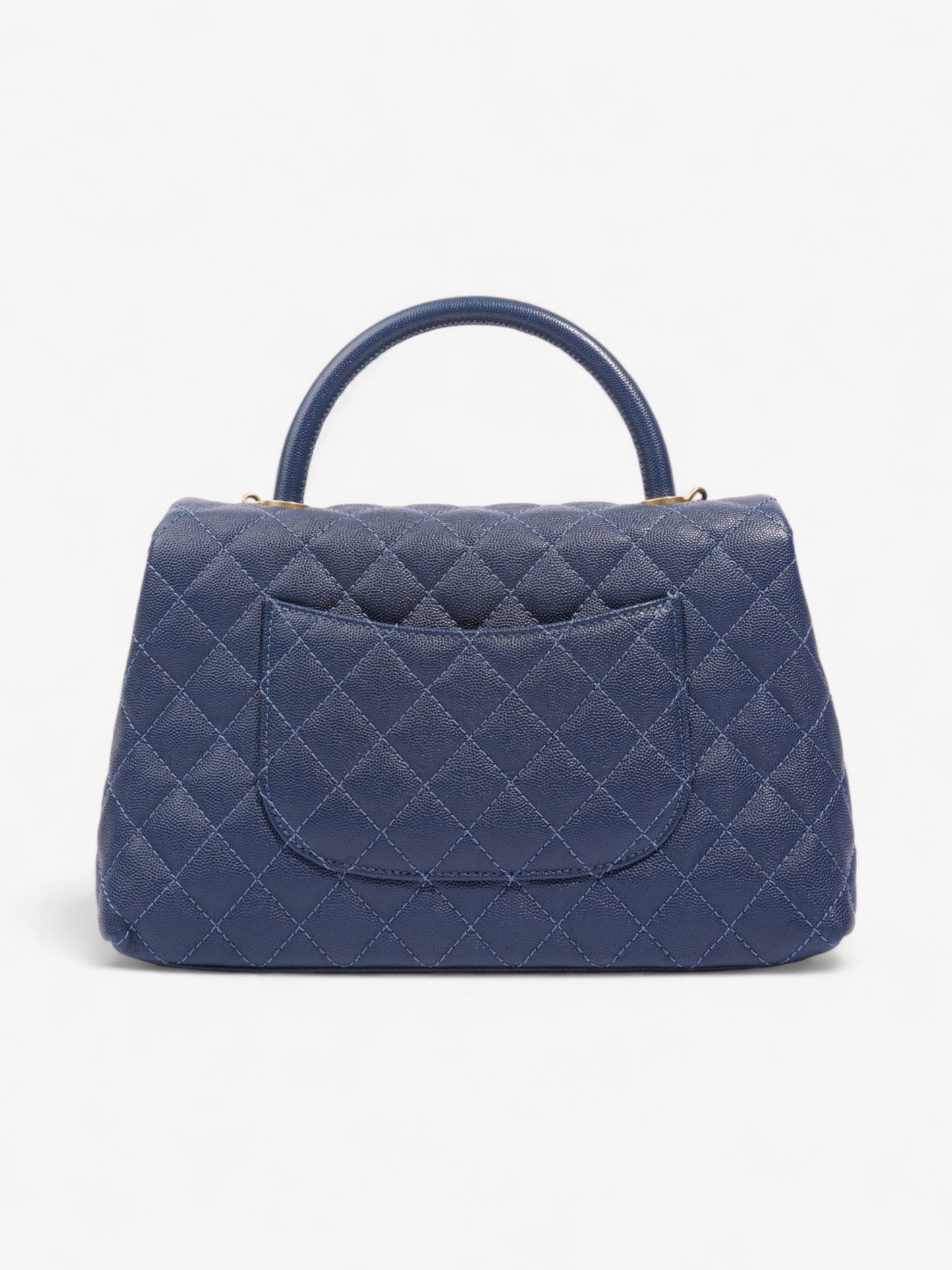 Chanel Coco Handle Flap Blue Caviar Leather Small