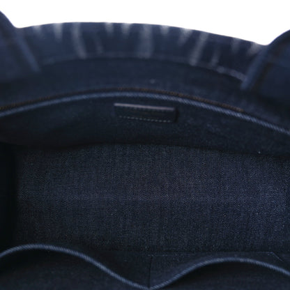 Christian Dior Canvas Calfskin Embroided Medium Miss Dior All Over Book Tote Denim Multicolor