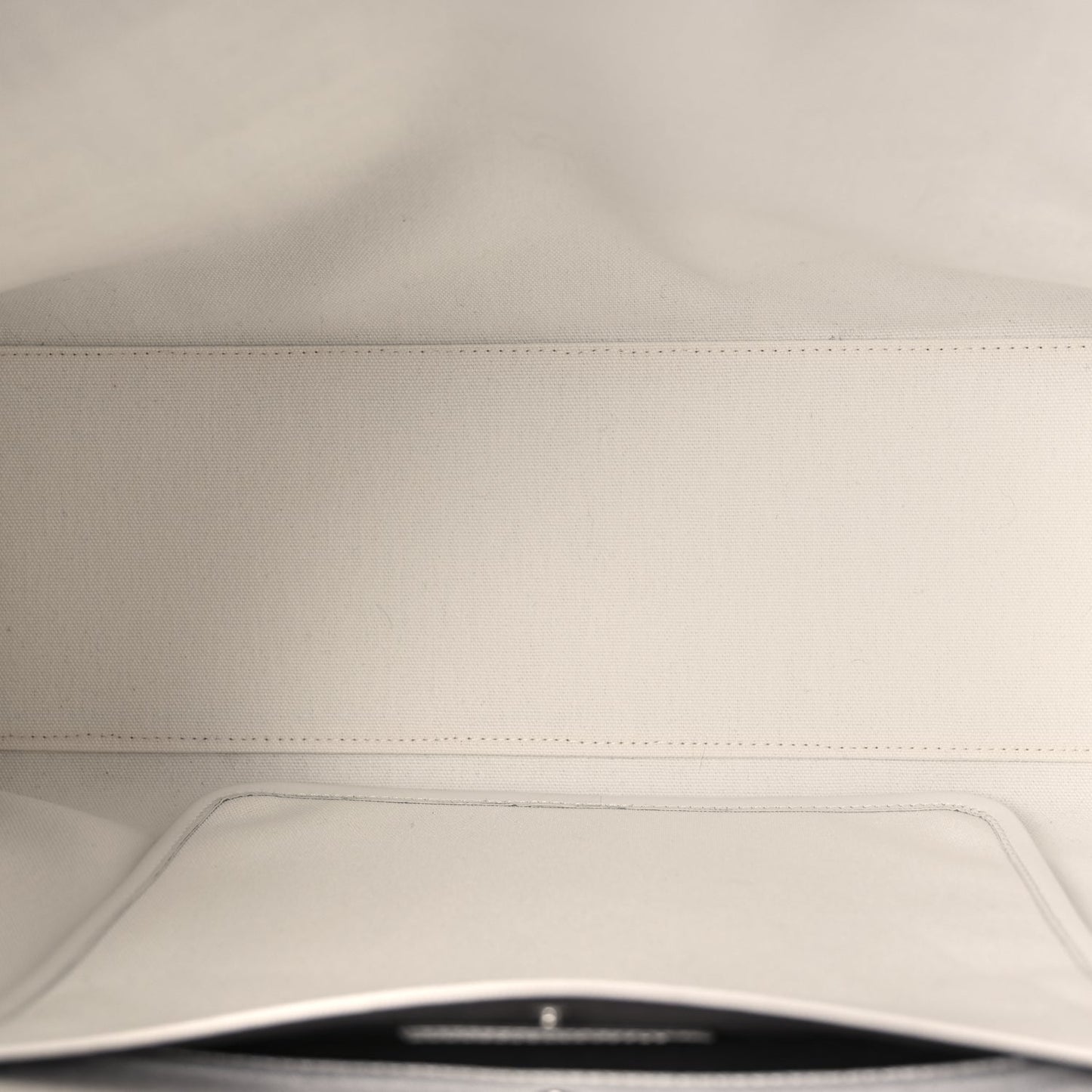 Fendi Canvas Vitello King FF Embroidered Medium Peekaboo X-Tote White Rice Black