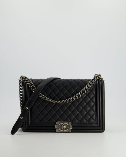 Chanel Boy Large Lambskin Leather Black Handbag