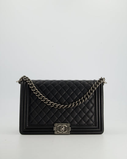 Chanel Boy Large Lambskin Leather Black Handbag Style