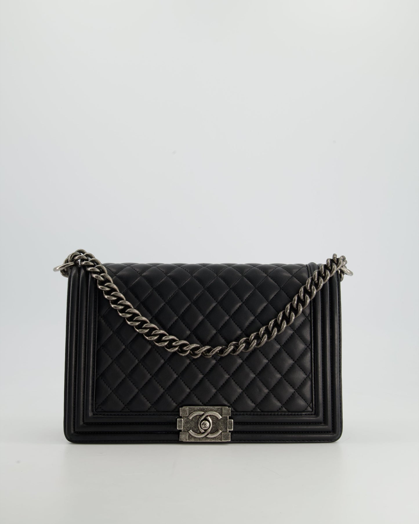 Chanel Boy Large Lambskin Leather Black Handbag