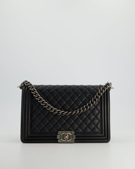 Chanel Boy Large Lambskin Leather Black Handbag