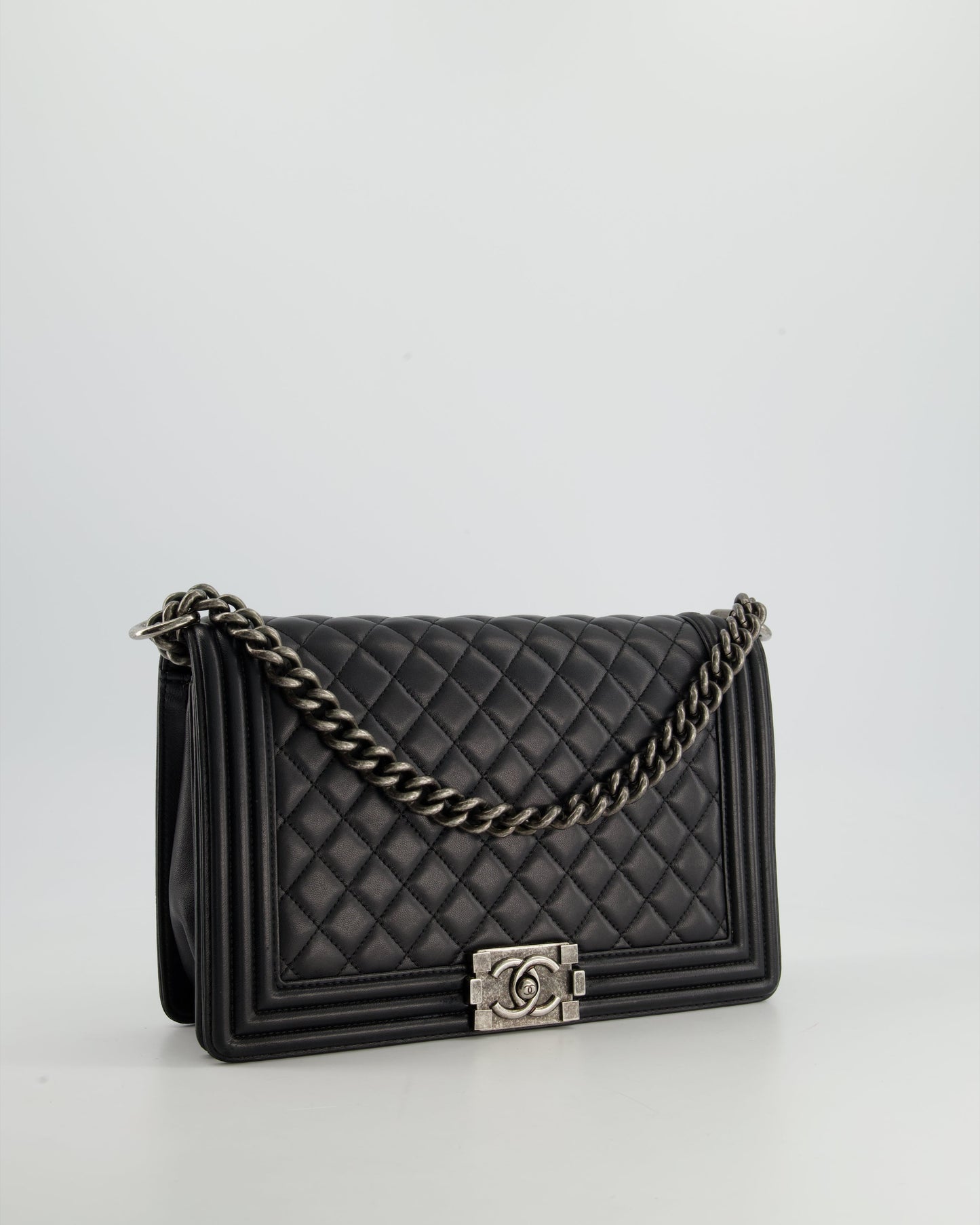 Chanel Boy Large Lambskin Leather Black Handbag