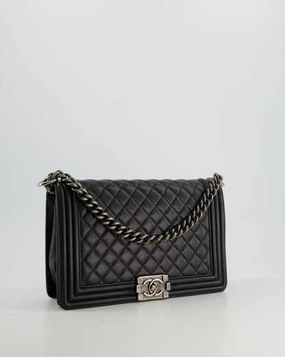 Chanel Boy Large Lambskin Leather Black Handbag