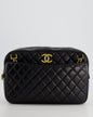 Chanel Black Crossbody Camera Bag in Quilted Lambskin With Gold Hardware