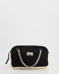 Chanel Black and White Canvas Camera Bag with Silver Hardware