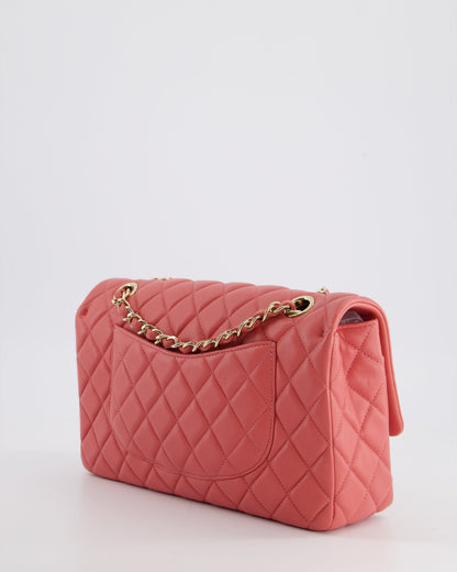 Chanel Pink Medium Single Flap Bag in Lambskin Leather with Champagne Gold Hardware