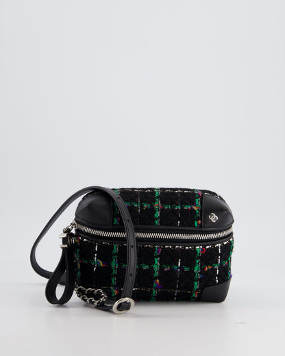 Chanel Tweed Black Silver Green Handbag Style
