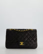 Chanel Flap Medium Lambskin Leather Black Gold Shoulder Bag