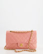 Chanel Flap Medium Baby Classic Lambskin Leather Pink Gold Shoulder Bag Style
