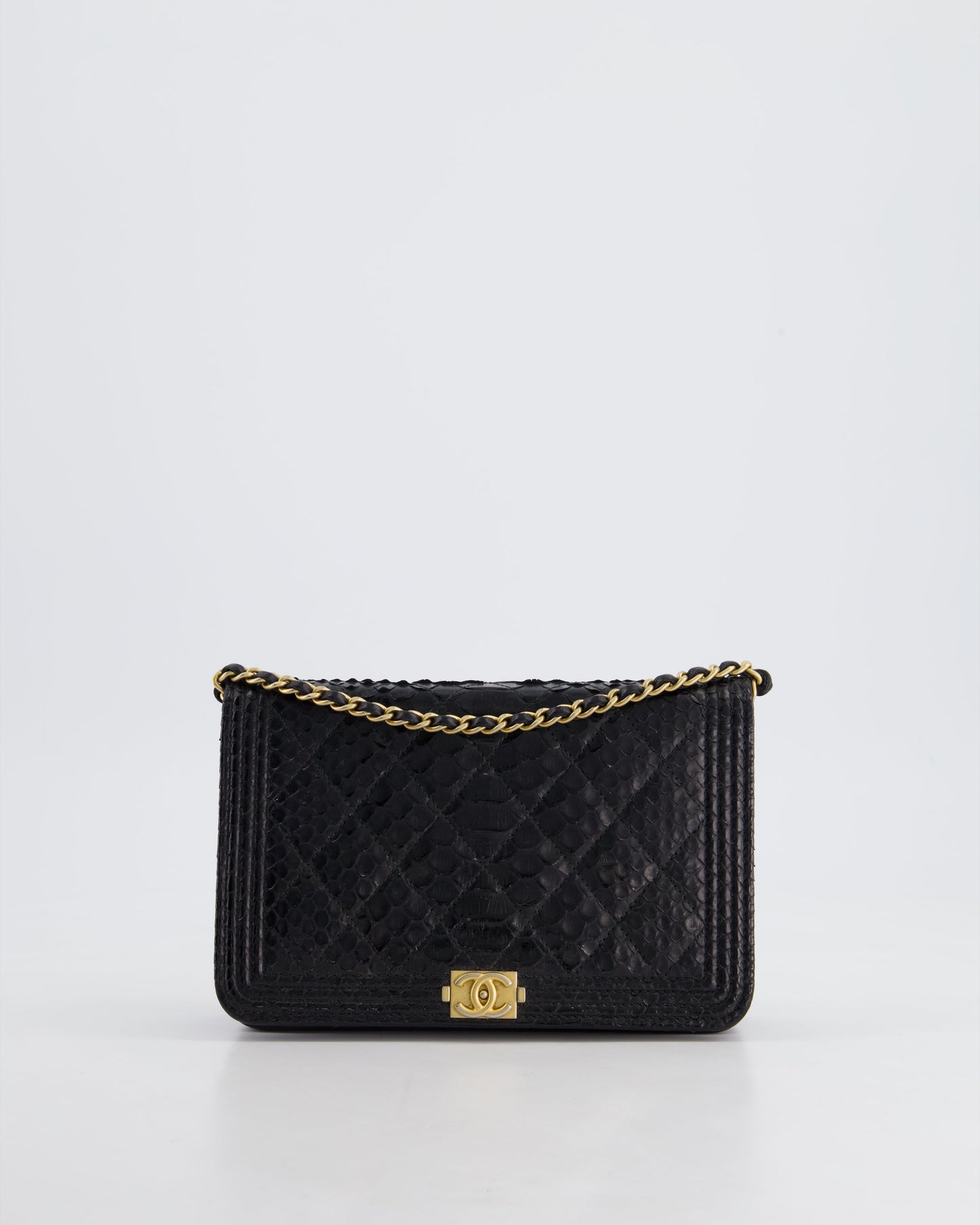 Chanel Boy Black Gold Chain Crossbody