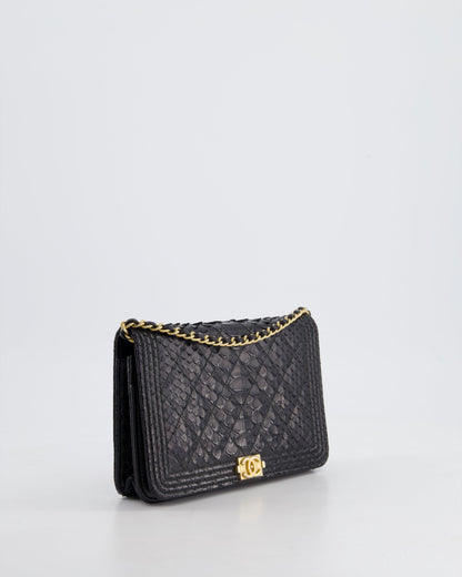 Chanel Boy Black Gold Chain Crossbody