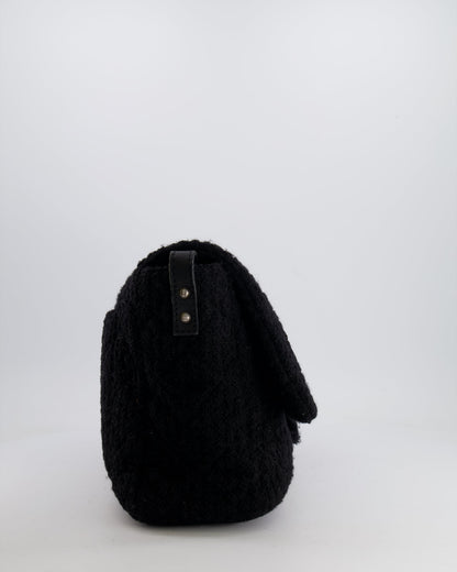 Chanel Flap Quilted Tweed Black Shoulder Bag Style