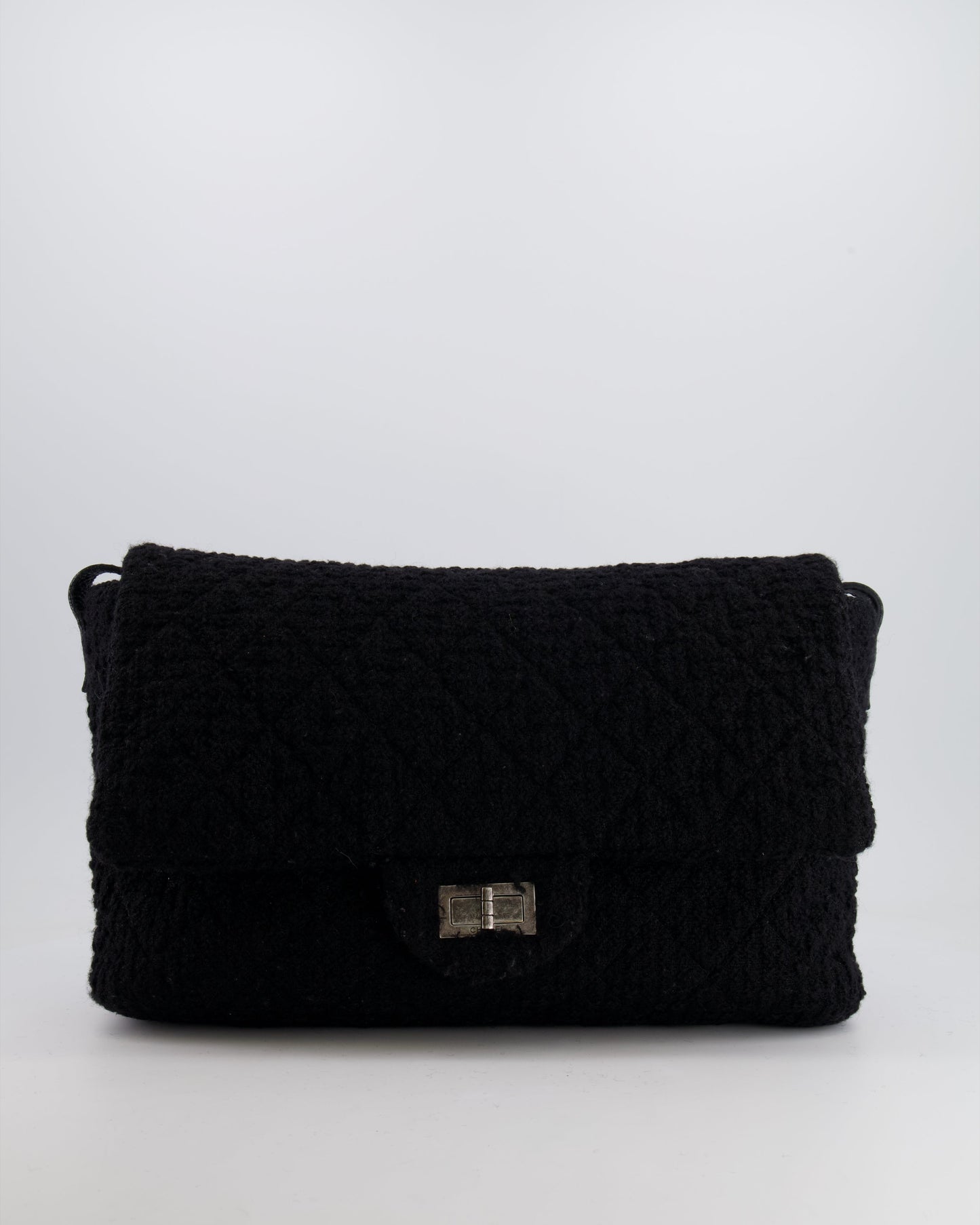 Chanel Flap Quilted Tweed Black Shoulder Bag Style