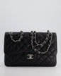 Chanel Flap Classic Caviar Leather Black Silver Shoulder Bag