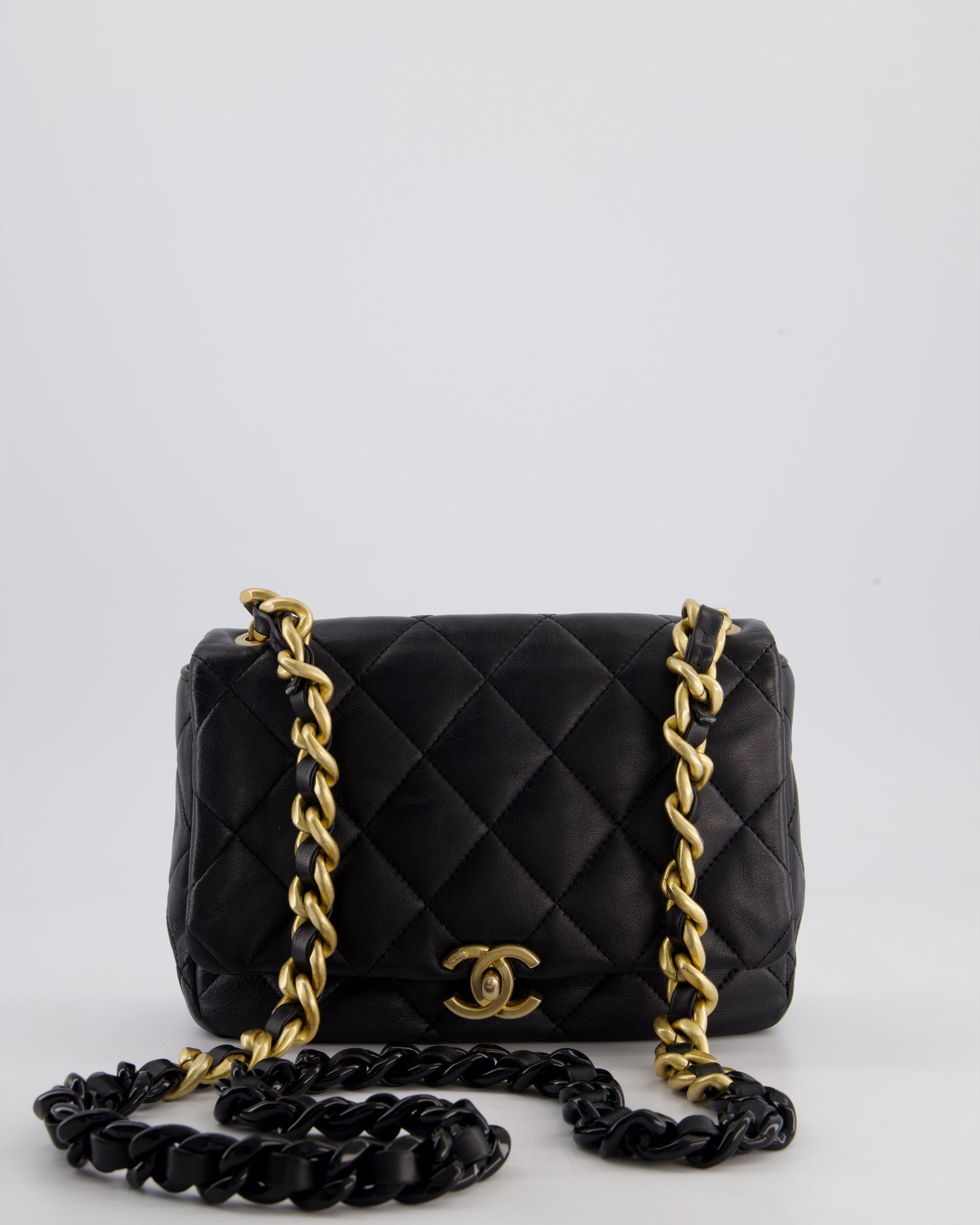 Chanel Flap Small Leather Black Gold Shoulder Bag