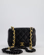 Chanel Flap Small Leather Black Gold Shoulder Bag