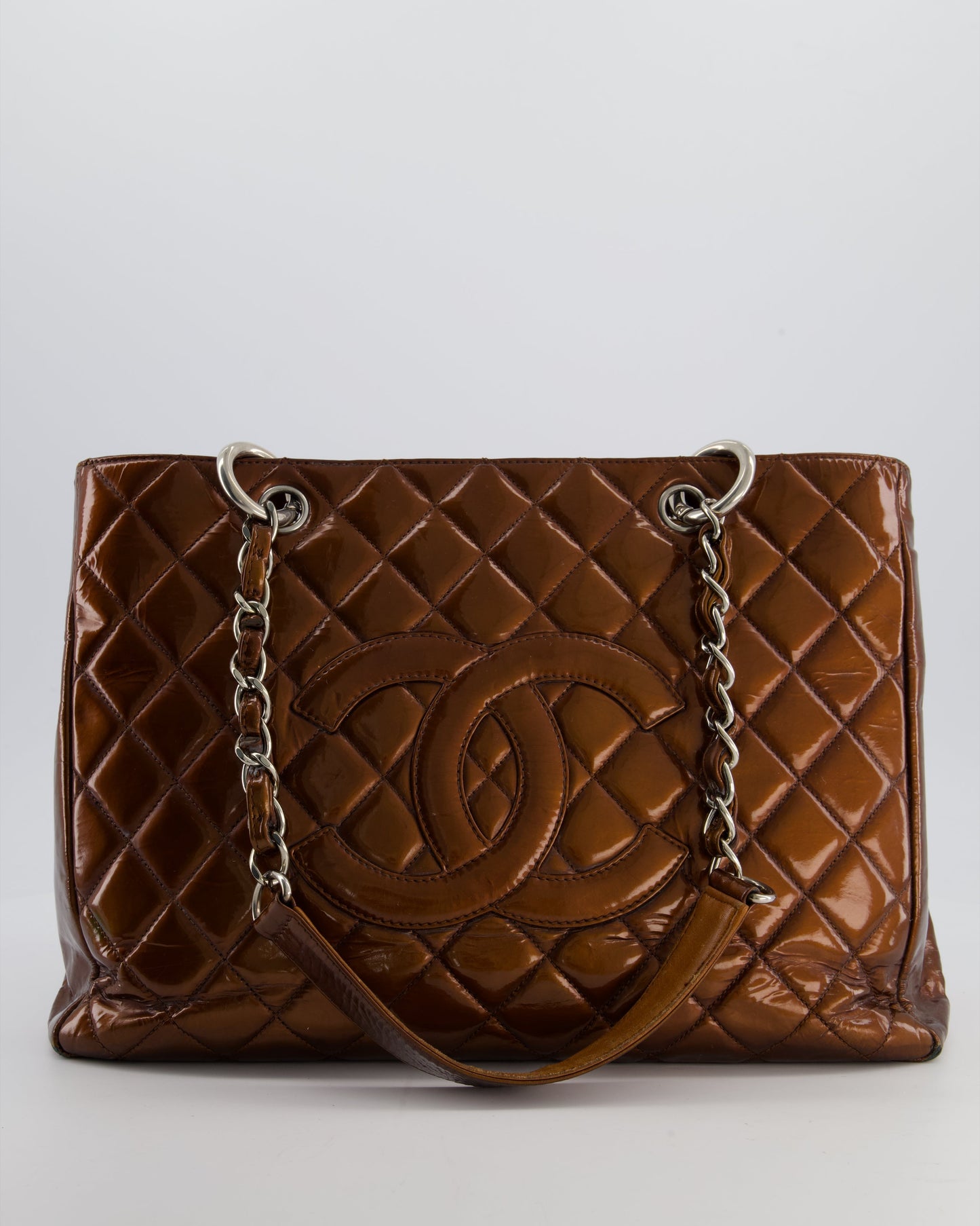Chanel Leather Silver Luxury Tote Style 2