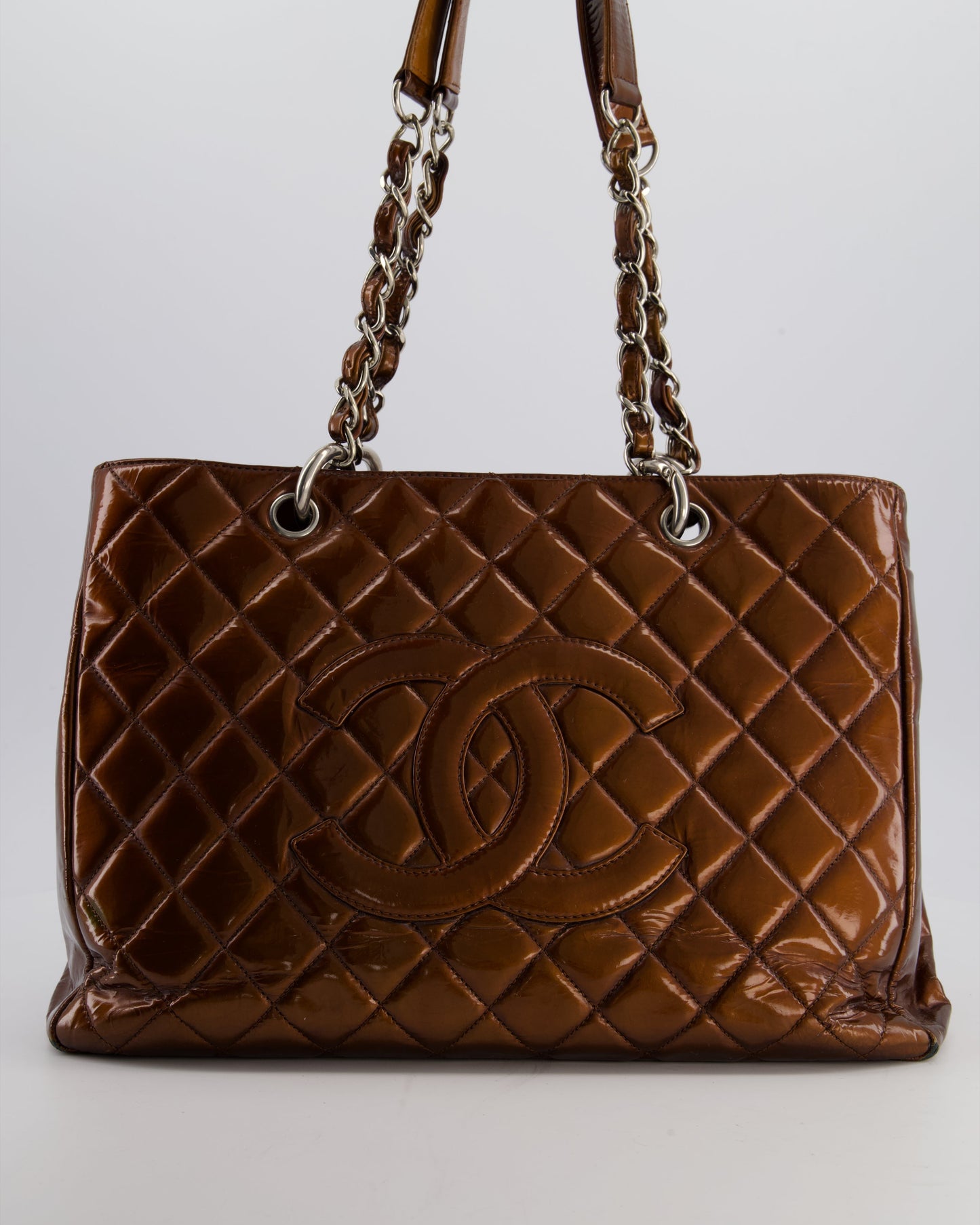 Chanel Leather Silver Luxury Tote Style 2
