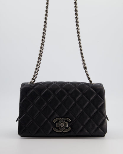Chanel Black City Rock Bag in Goatskin Leather with Ruthenium Hardware