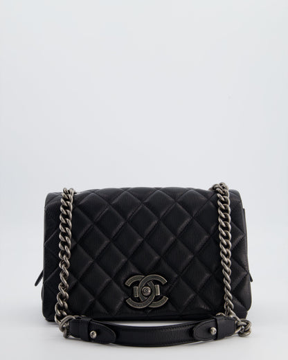 Chanel Black City Rock Bag in Goatskin Leather with Ruthenium Hardware