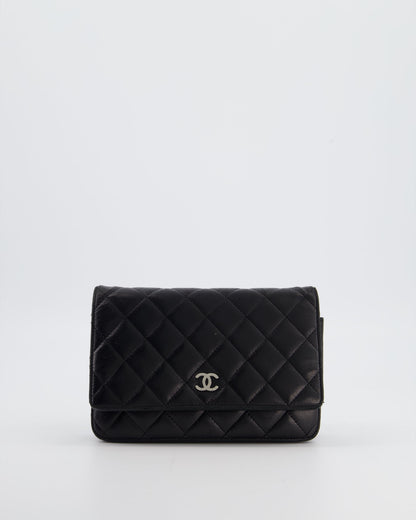 Chanel Black Wallet on Chain Bag in Lambskin Leather with Silver Hardware
