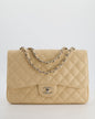 Chanel Flap Classic Caviar Leather Beige Silver Shoulder Bag Style 4