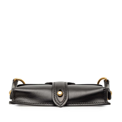 Black Dior Mini Leather D Bee Saddle Bag
