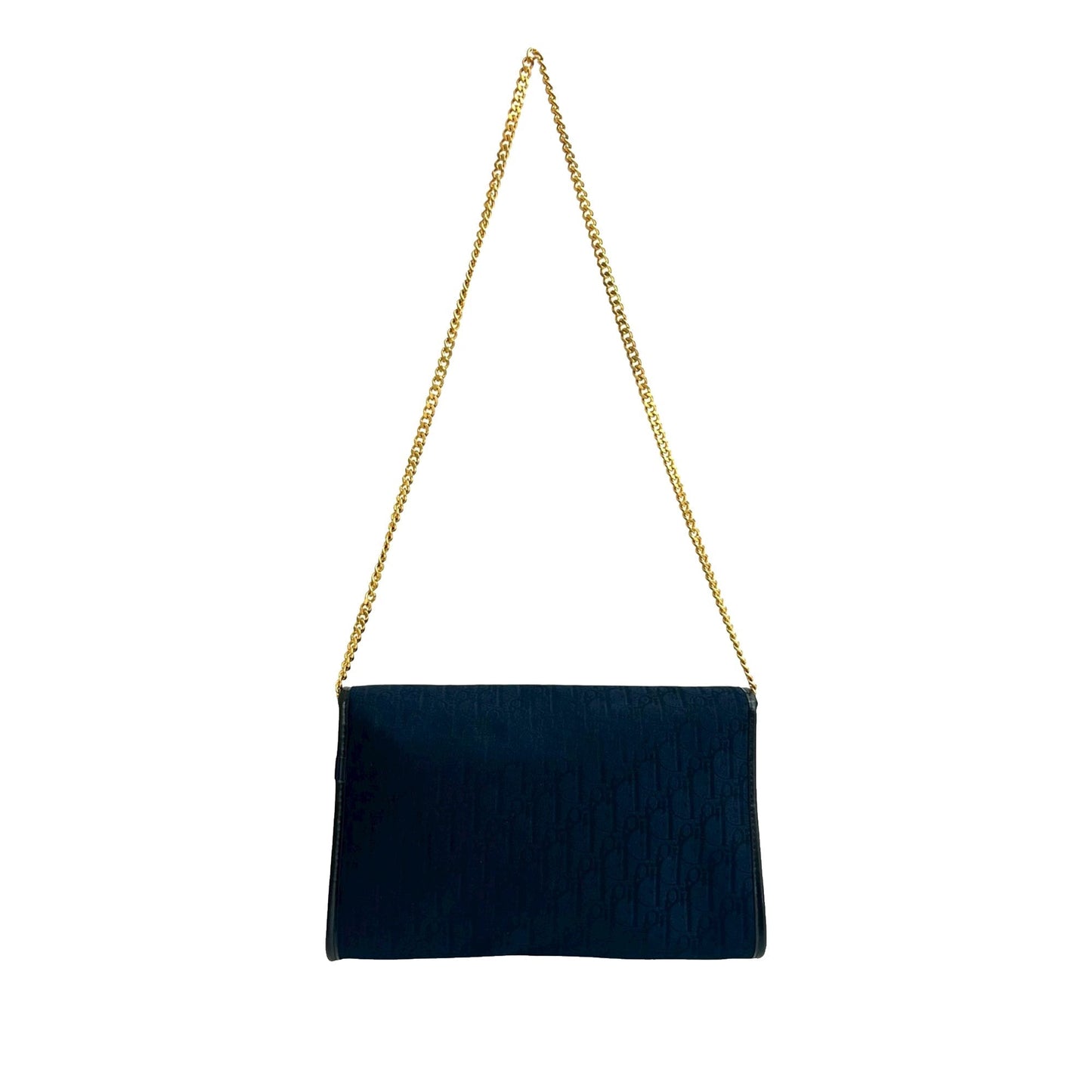 Blue Dior Diorissimo Trotter Canvas Chain Shoulder Bag