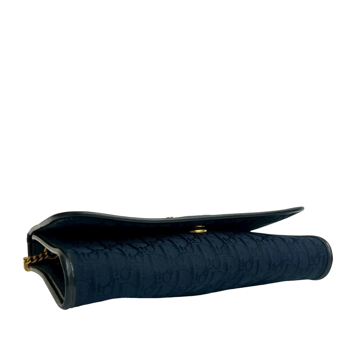 Blue Dior Diorissimo Trotter Canvas Chain Shoulder Bag