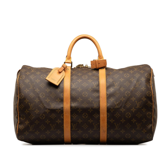 Brown Louis Vuitton Monogram Keepall 50 Travel Bag