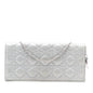 Silver Dior Iridescent Lambskin Cannage Lady Dior Convertible Clutch Crossbody Bag