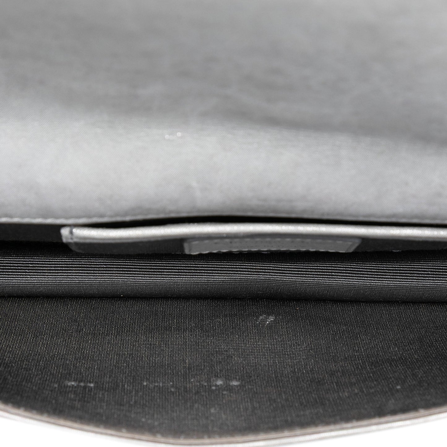 Silver Dior Iridescent Lambskin Cannage Lady Dior Convertible Clutch Crossbody Bag