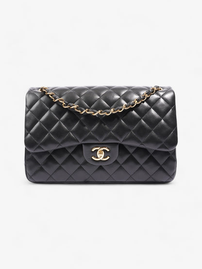 Chanel Classic Double Flap Black Lambskin Leather Large