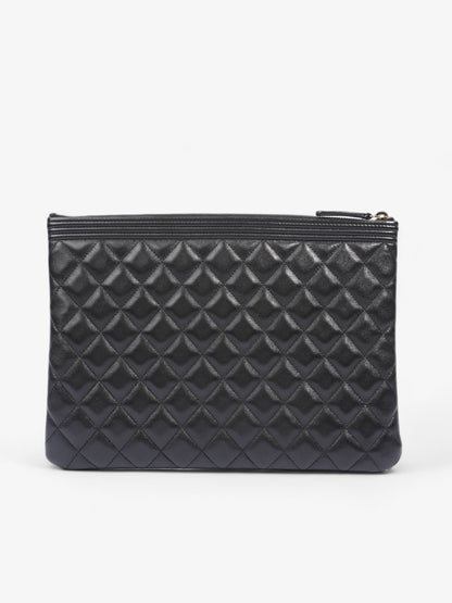 Chanel Medium Boy Pouch Black Lambskin Leather